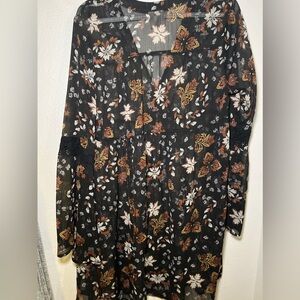 Knox Rose Sheer Flowy and Floral Dress with Detailing and Lace